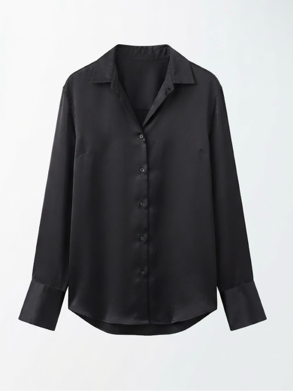New Black Satin Shirt